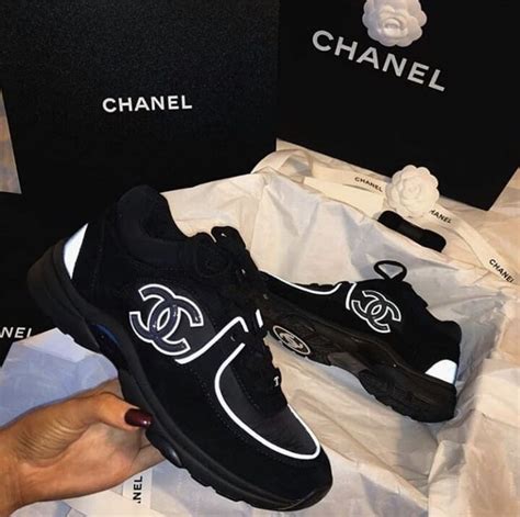 chanel black reflective trainers|chanel shoes for men.